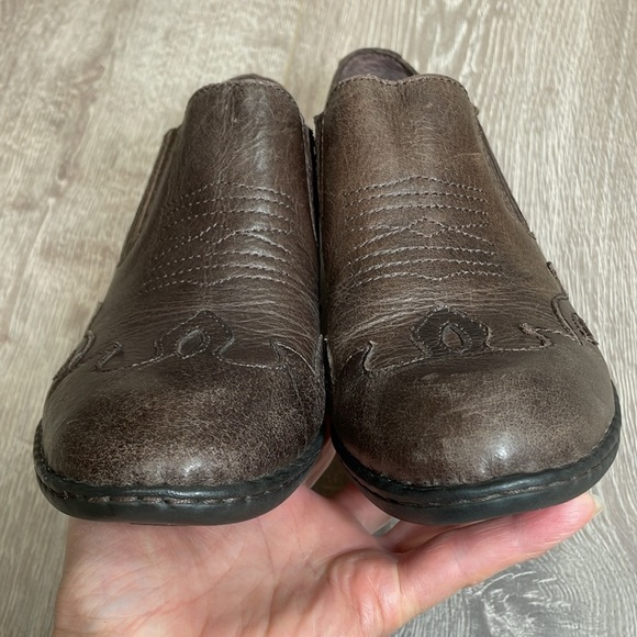 Born Amibeth Brown Leather Western Wingtip Ankle Boot Comfort Heel 7 - Picture 14 of 15